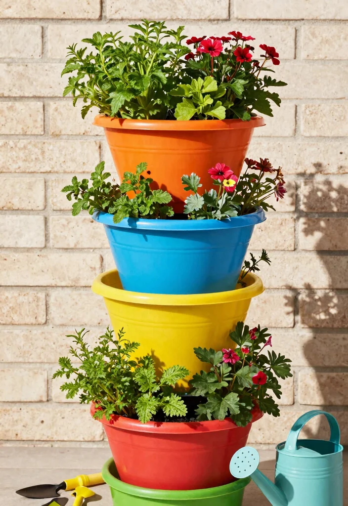 14 Portable Garden Beds That Move With You and Don't Need Assembly - 1. Stackable Vertical Garden Planters 1
