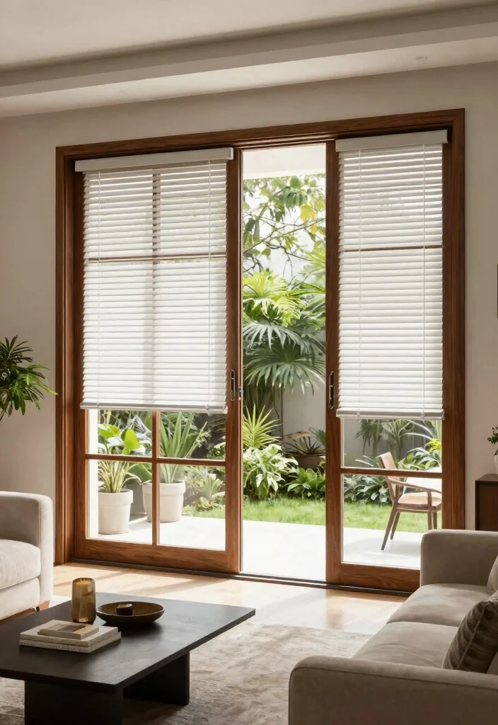 14 Sliding French Doors Patio Ideas That Maximize Natural Light - 6. French Doors with Built-In Blinds for Privacy 1