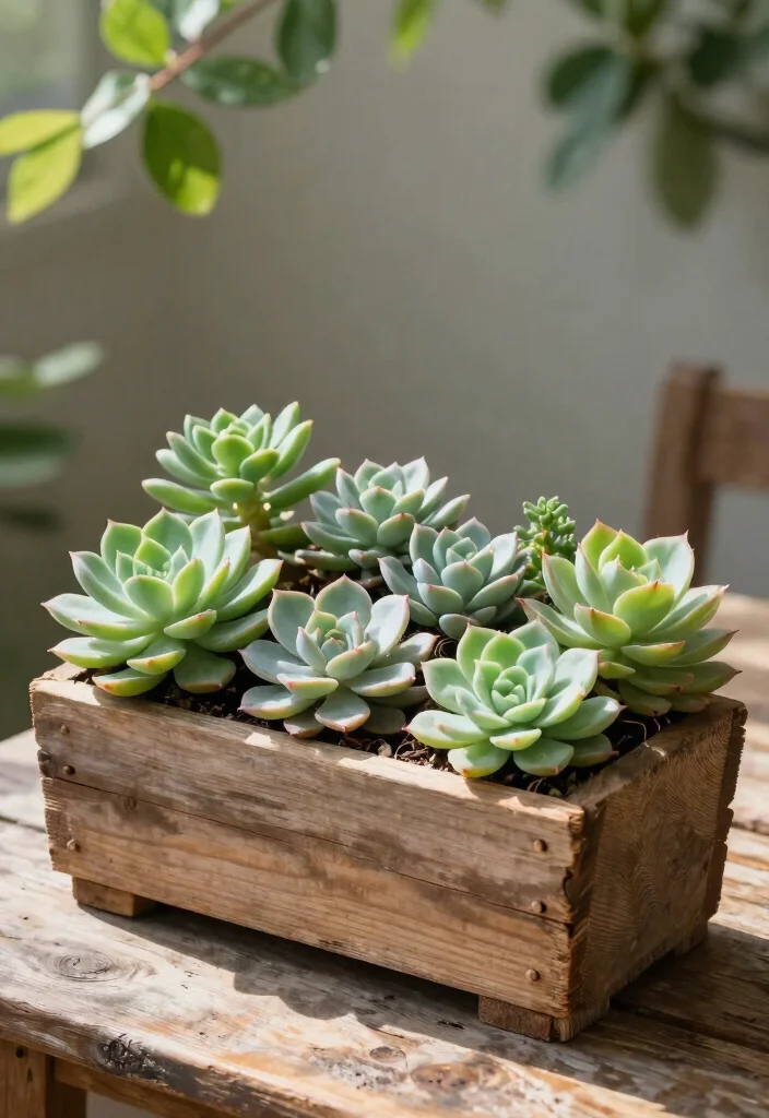 14 Spring Planter Ideas That Bloom Before Everything Else - 7. Rustic Succulent Mix 1