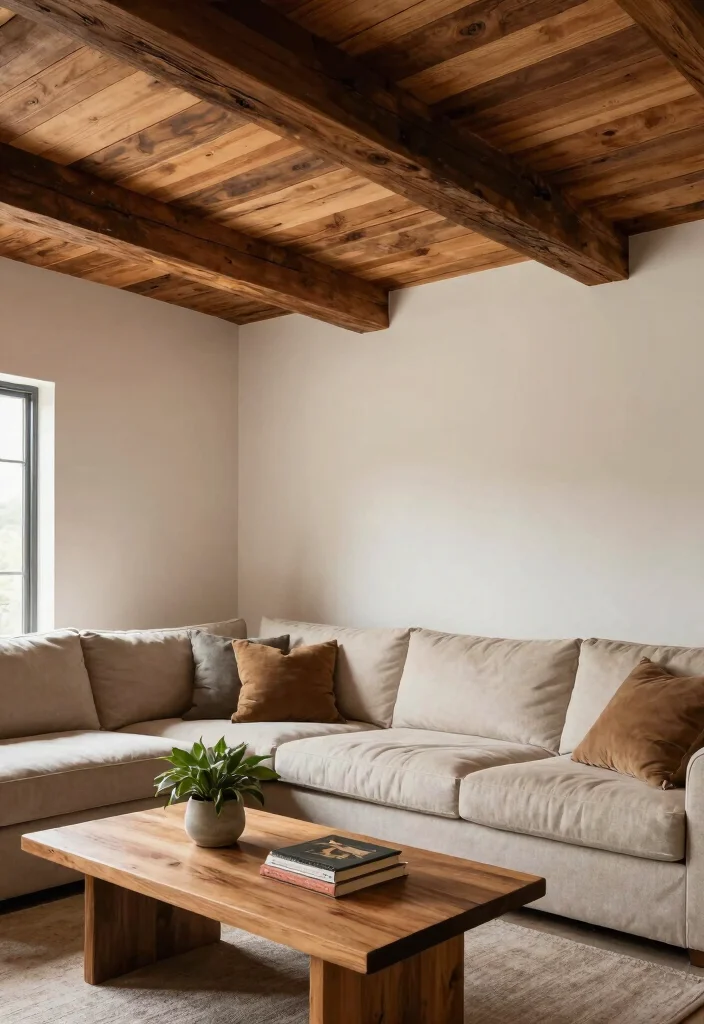 14 Wood Plank Ceiling Ideas That Hide Popcorn Without Major Demo - 3. Rustic Barn Beams for an Authentic Touch 1