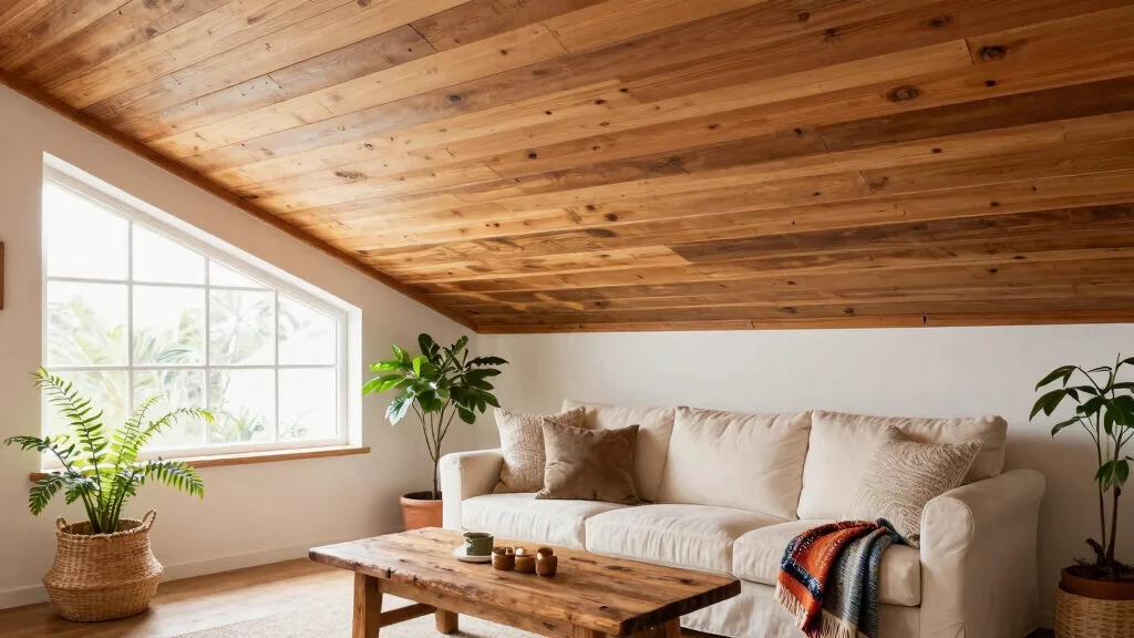 14 Wood Plank Ceiling Ideas That Hide Popcorn Without Major Demo