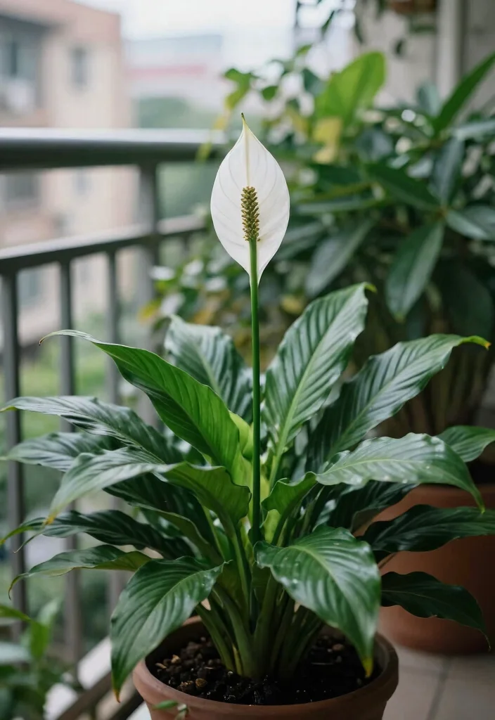 15 Balcony Plants Ideas That Thrive in Small Spaces and Low Light - 8. Peace Lily – Elegant Blooms 1