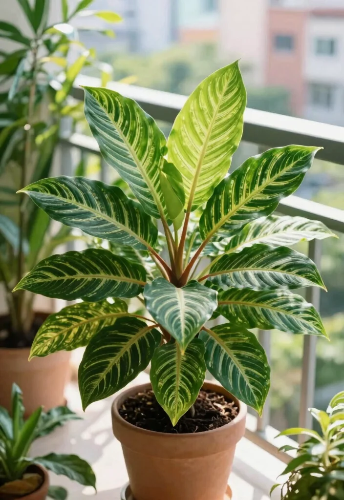 15 Balcony Plants Ideas That Thrive in Small Spaces and Low Light - 9. Calathea – Exotic Touch 1