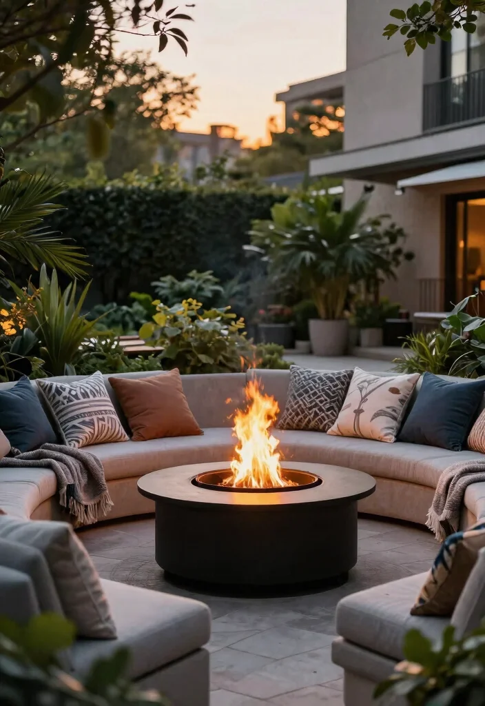 15 Black Outdoor Furniture Ideas That Don't Show Every Speck of Dust - 12. Chic Black Fire Pit Sets 1