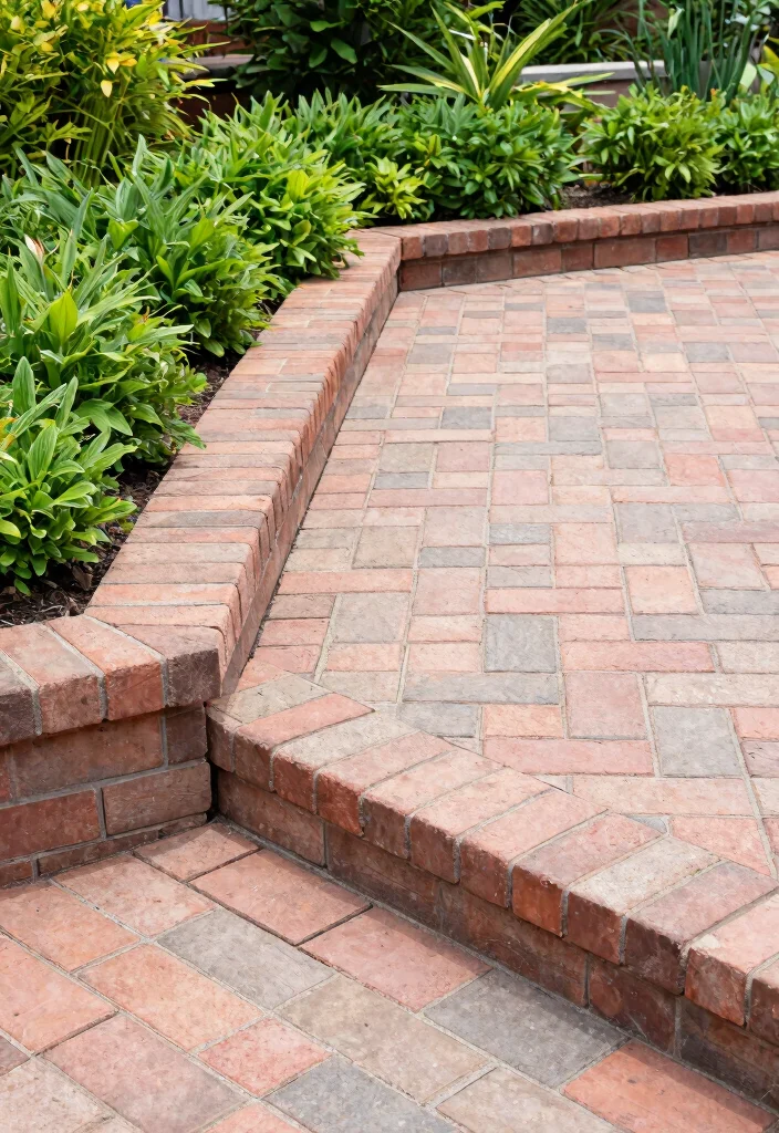 15 Brick Paver Patio Ideas That Stay Level Without Shifting - 13. Elevated Edges for Drainage 1