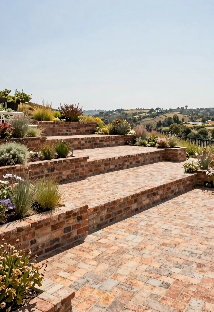 15 Brick Paver Patio Ideas That Stay Level Without Shifting - 3. Elevated Multi-Level Patios 1