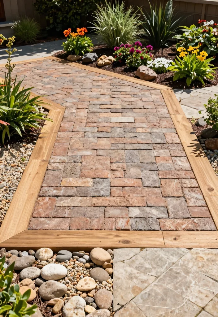 15 Brick Paver Patio Ideas That Stay Level Without Shifting - 8. Mixed Material Appeal 1