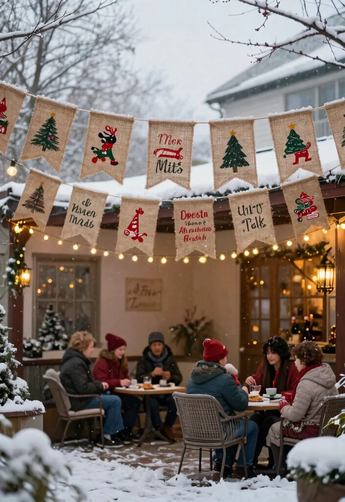 15 Decoraciones de Patio de Navidad Que Resisten Viento y Lluvia - 10. Hanging Christmas Banners 1