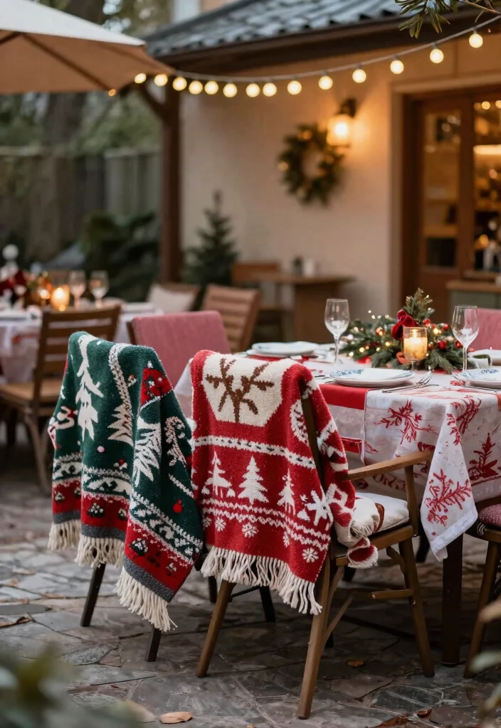 15 Decoraciones de Patio de Navidad Que Resisten Viento y Lluvia - 12. Outdoor Throw Blankets 1