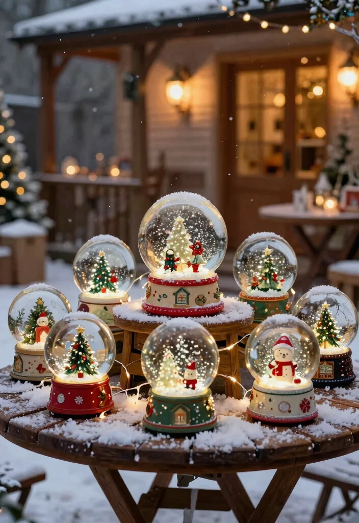 15 Decoraciones de Patio de Navidad Que Resisten Viento y Lluvia - 15. Decorative Snow Globes 1