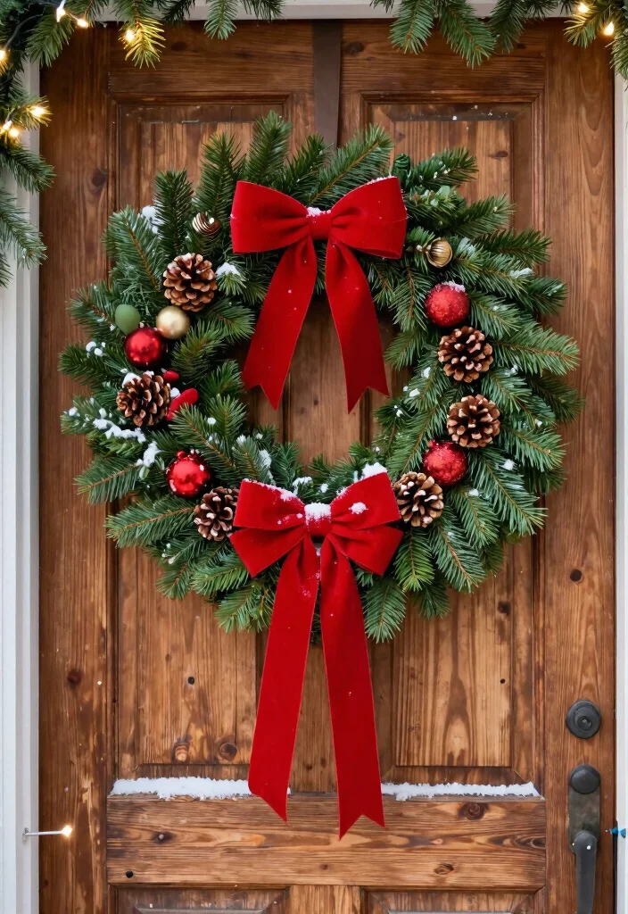 15 Decoraciones de Patio de Navidad Que Resisten Viento y Lluvia - 2. Durable Holiday Wreaths 1