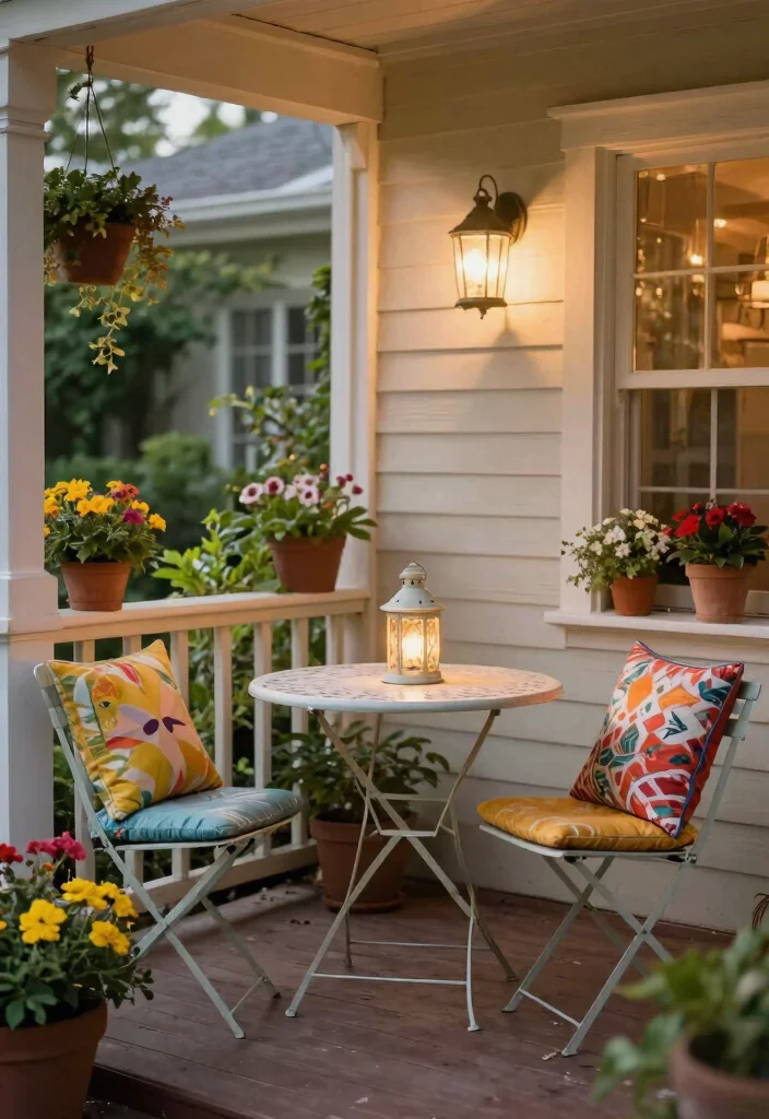 15 Front Porch Furniture Sets That Fit Small Porches Without Crowding - 1. Bistro Set for a European Touch 1