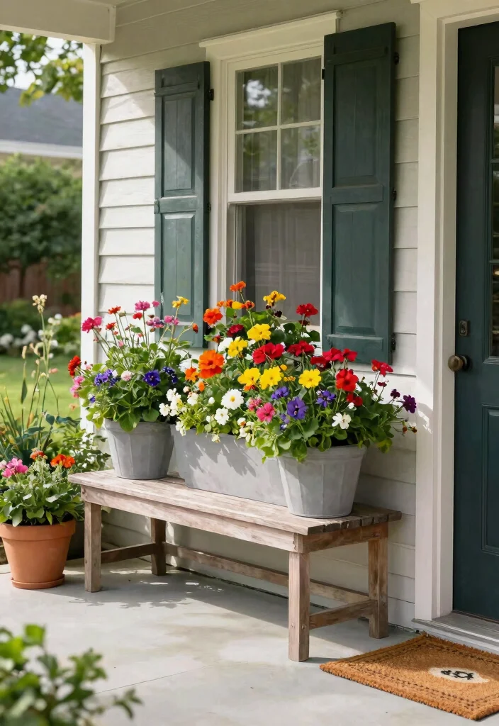 15 Front Porch Furniture Sets That Fit Small Porches Without Crowding - 10. Planter Bench for Nature Lovers 1
