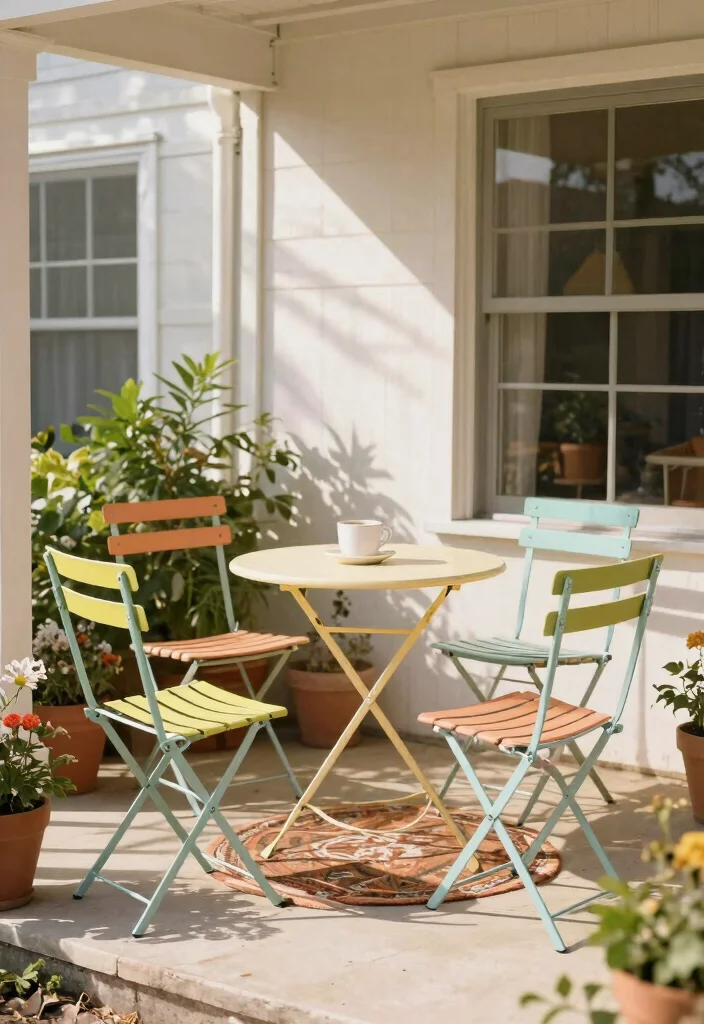 15 Front Porch Furniture Sets That Fit Small Porches Without Crowding - 6. Folding Chairs for Flexibility 1