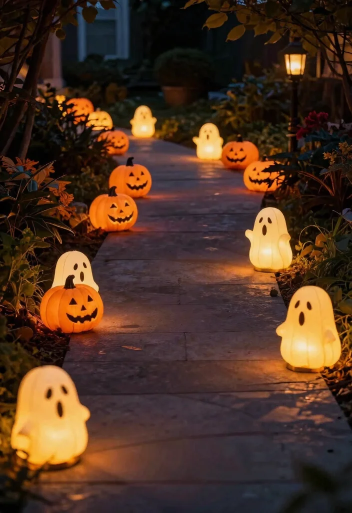 15 Front Yard Halloween Decorations That Don't Blow Away - 10. LED Pathway Lights 1