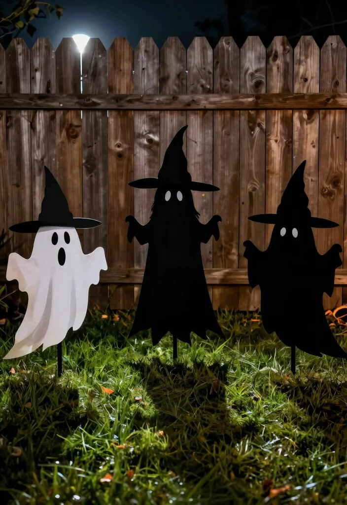15 Front Yard Halloween Decorations That Don't Blow Away - 2. Wind-Resistant Spooky Silhouettes 1
