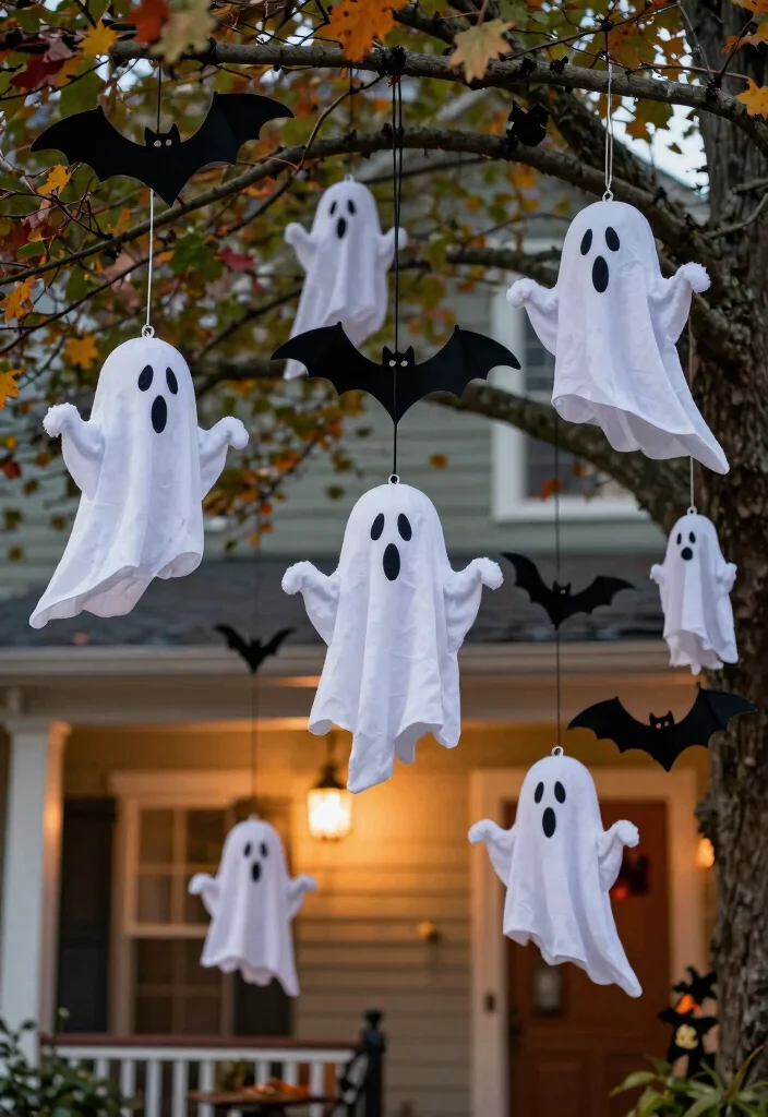 15 Front Yard Halloween Decorations That Don't Blow Away - 3. Sturdy Hanging Decorations 1