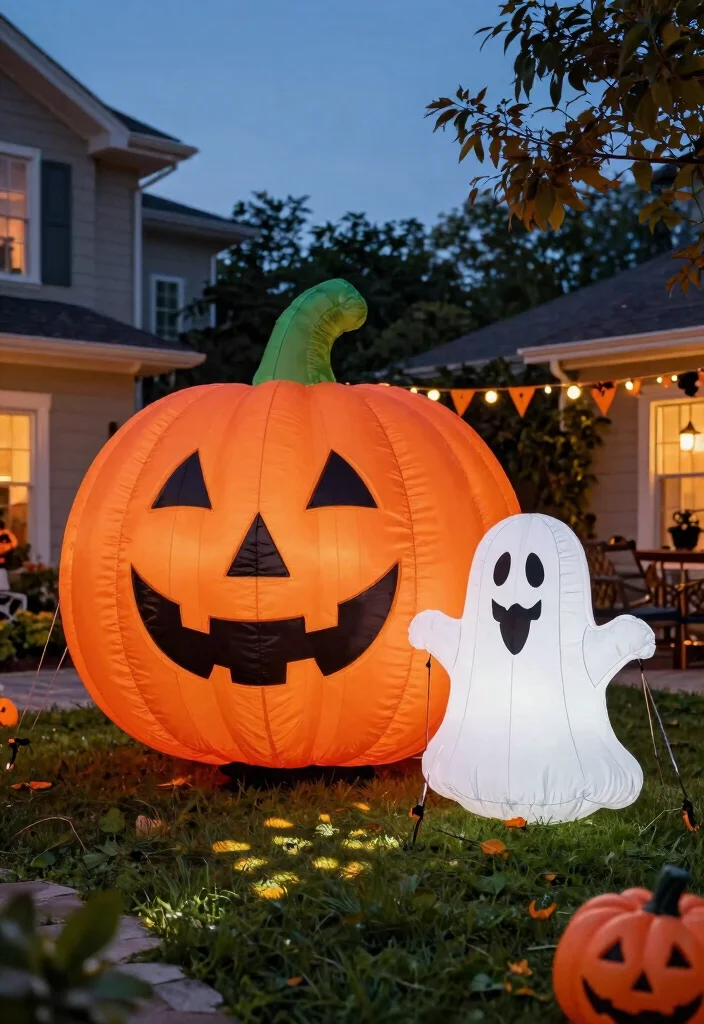 15 Front Yard Halloween Decorations That Don't Blow Away - 6. Weatherproof Inflatable Decorations 1