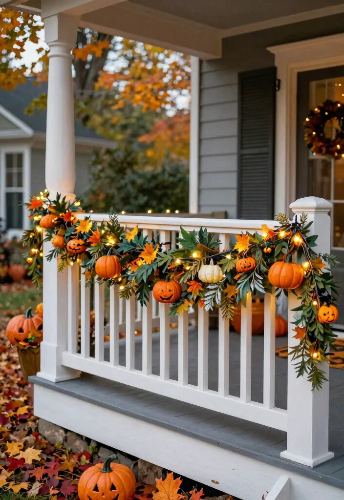 15 Front Yard Halloween Decorations That Don't Blow Away - 8. Weather-Resistant Garland 1