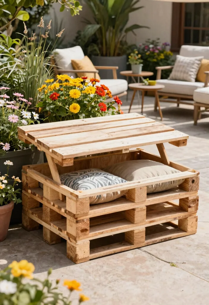 15 Meubles de Patio Palette Ideas That Look Expensive - 10. Pallet Storage Bench 1