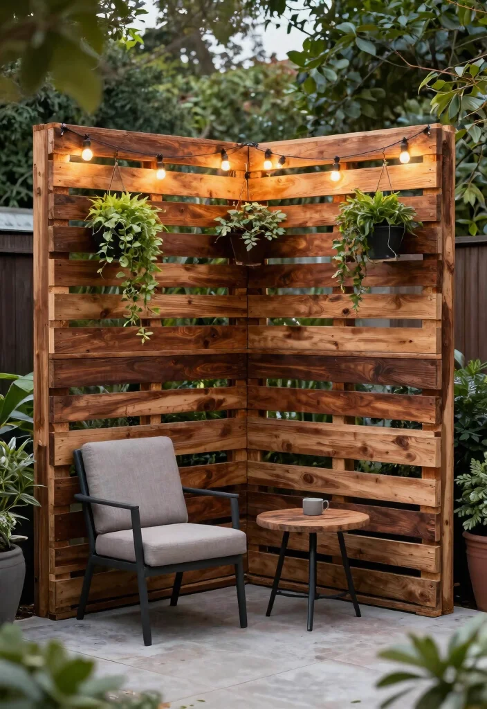 15 Meubles de Patio Palette Ideas That Look Expensive - 12. Pallet Screen for Privacy 1