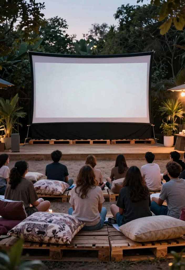 15 Meubles de Patio Palette Ideas That Look Expensive - 13. Pallet Outdoor Theater 1