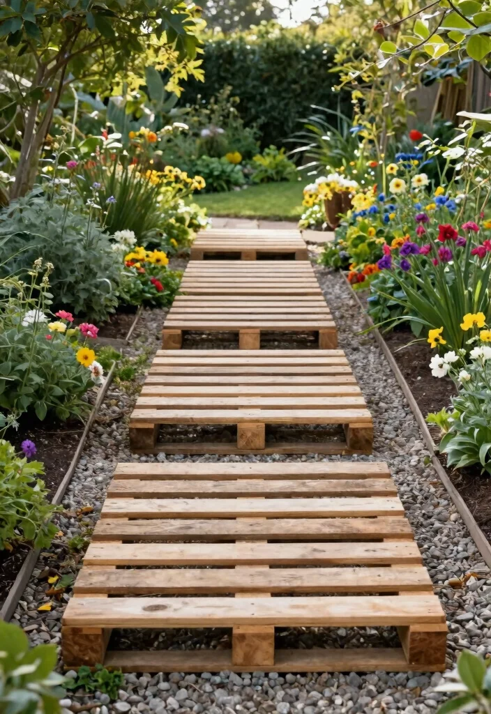 15 Meubles de Patio Palette Ideas That Look Expensive - 15. Pallet Garden Paths 1