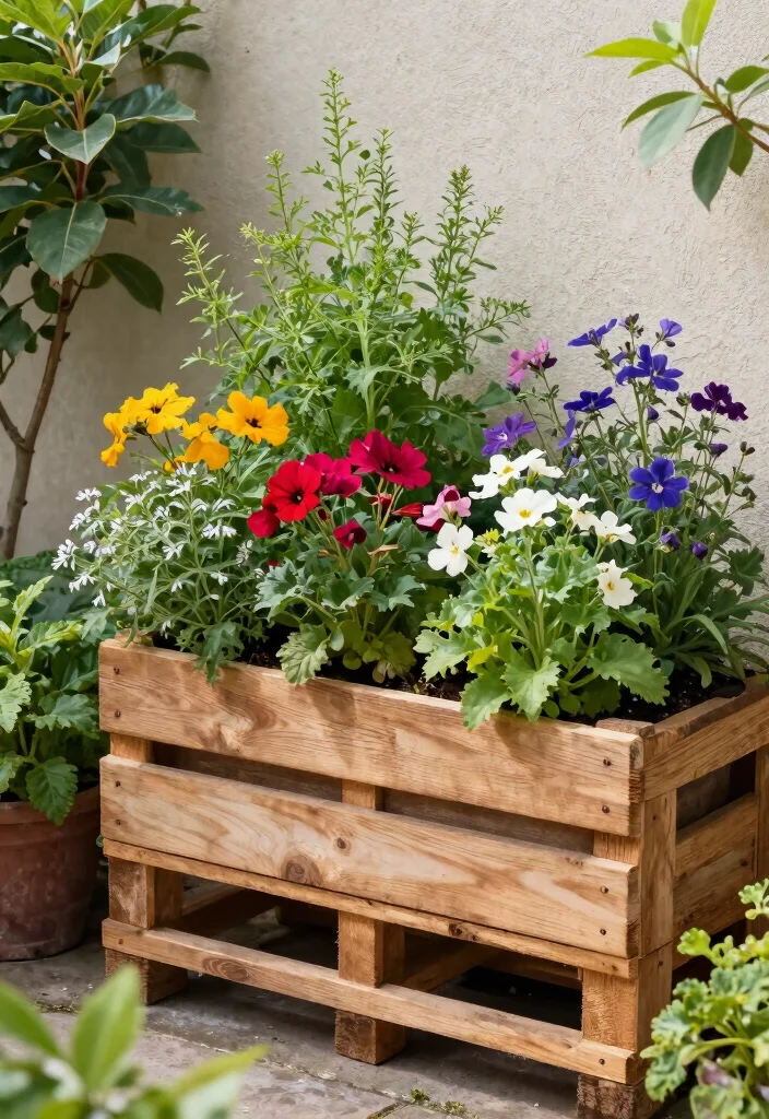 15 Meubles de Patio Palette Ideas That Look Expensive - 6. Vertical Pallet Planter 1
