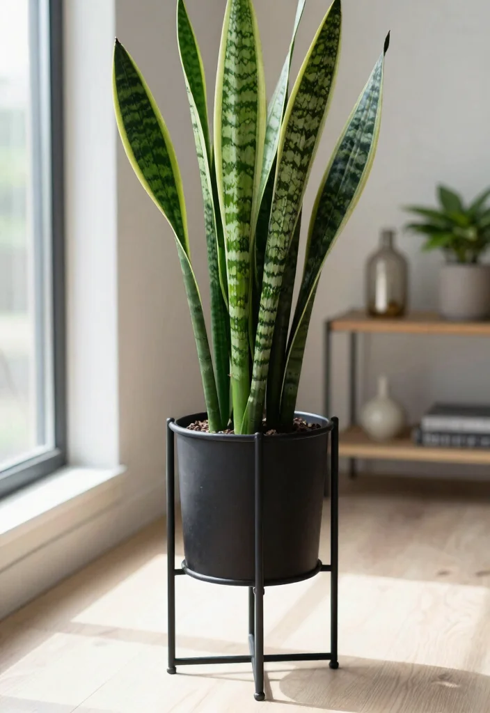 15 Modern Plant Stand Ideas That Don't Tip Over With Tall Plants - 1. Sleek Metal Stands for a Modern Touch 1
