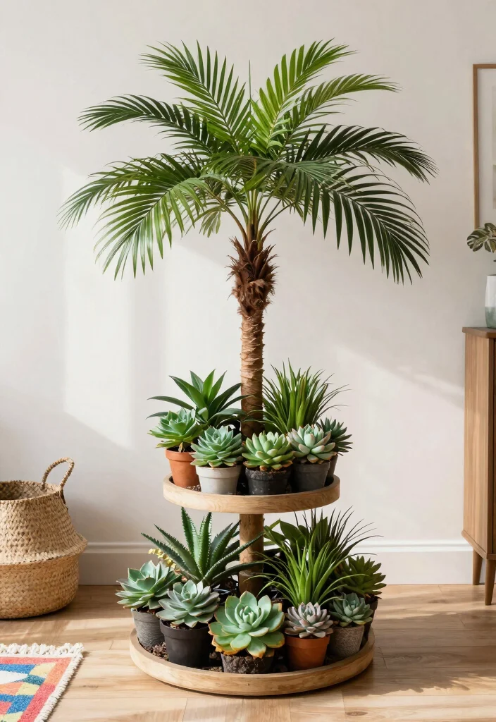 15 Modern Plant Stand Ideas That Don't Tip Over With Tall Plants - 10. Tiered Plant Stands for Vertical Gardening 1