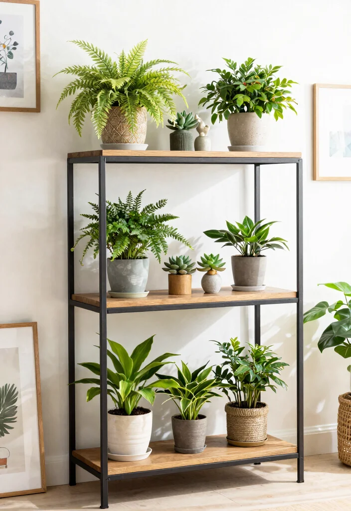 15 Modern Plant Stand Ideas That Don't Tip Over With Tall Plants - 4. Multi-Level Plant Shelves for Versatility 1