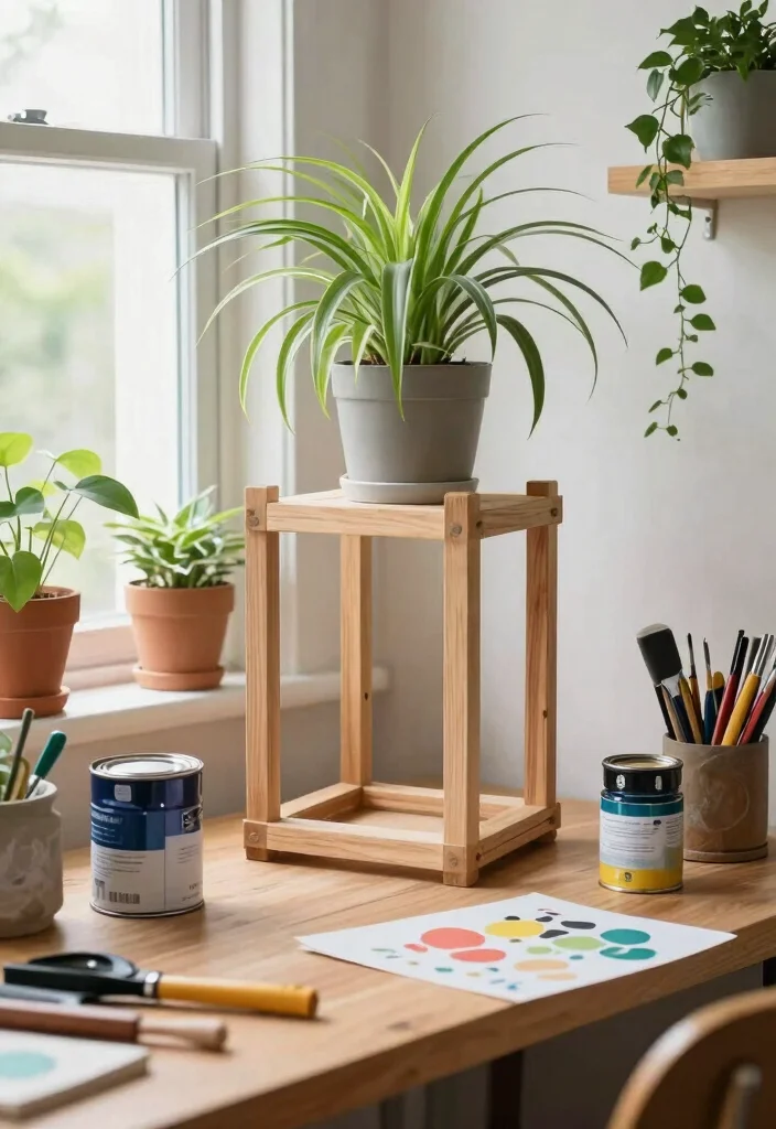 15 Modern Plant Stand Ideas That Don't Tip Over With Tall Plants - 9. Fun DIY Plant Stands for Personal Touch 1