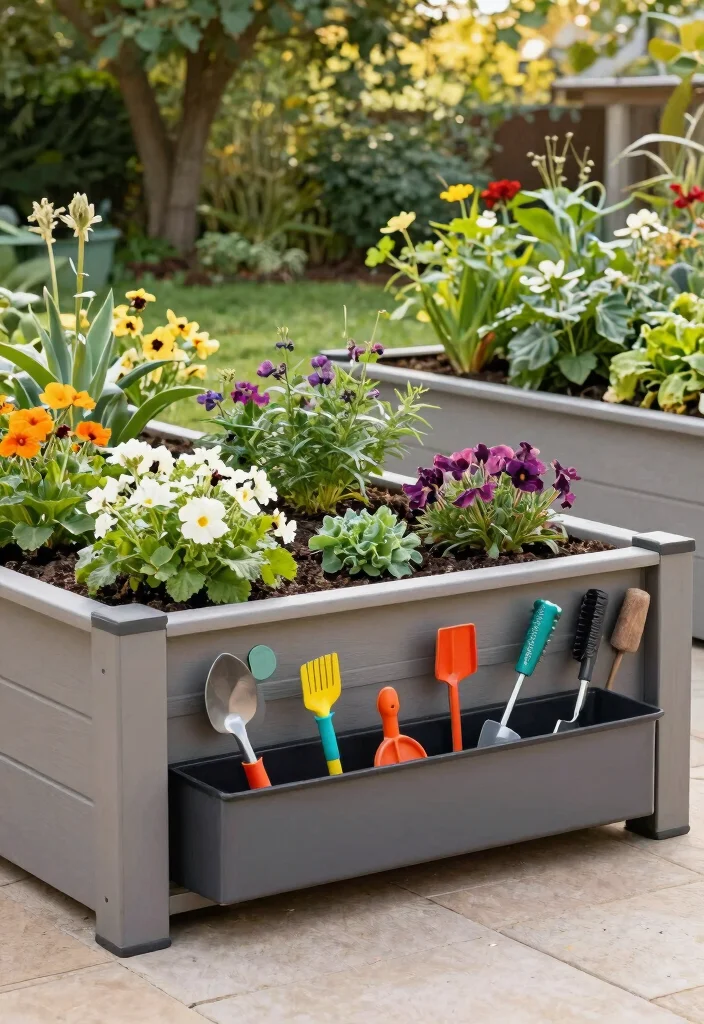 15 Modular Raised Garden Bed Ideas That Expand as Your Garden Grows - 13. Raised Garden Bed with Built-In Storage 1