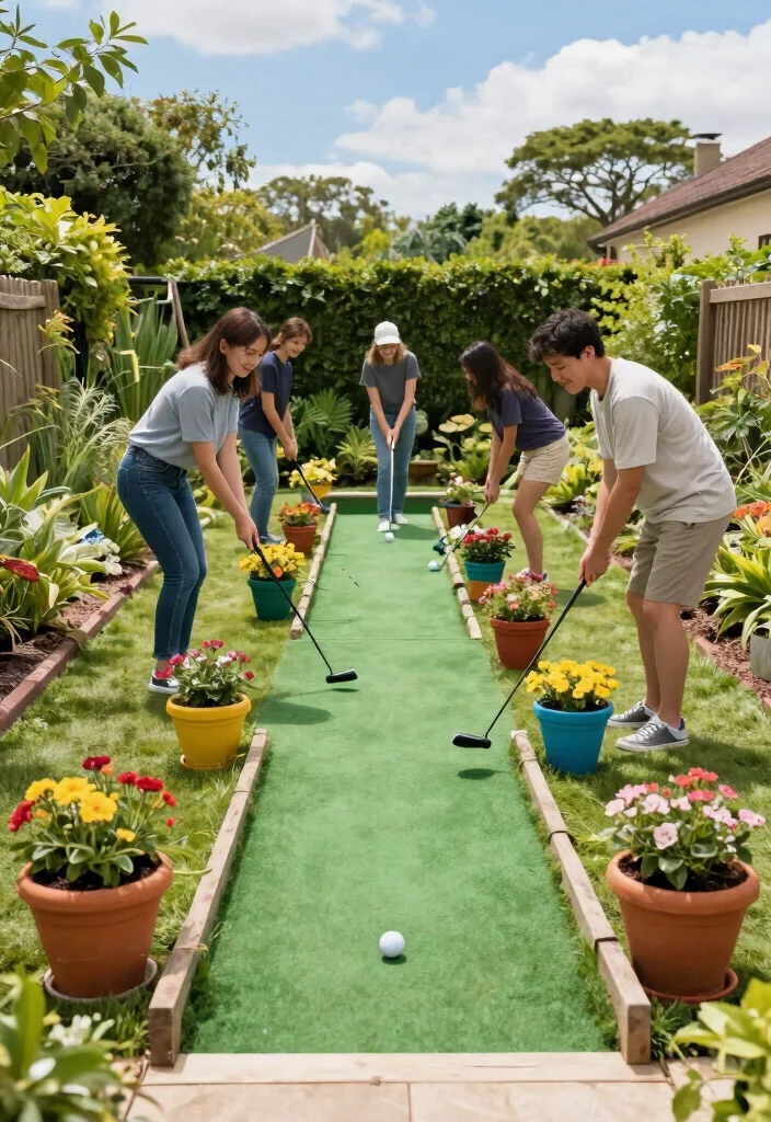 15 Outdoor Party Games That Work for All Ages and Skill Levels - 11. Mini Golf Garden Course 1