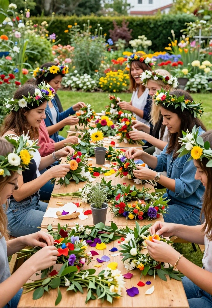 15 Outdoor Party Games That Work for All Ages and Skill Levels - 7. Flower Crown Making Contest 1