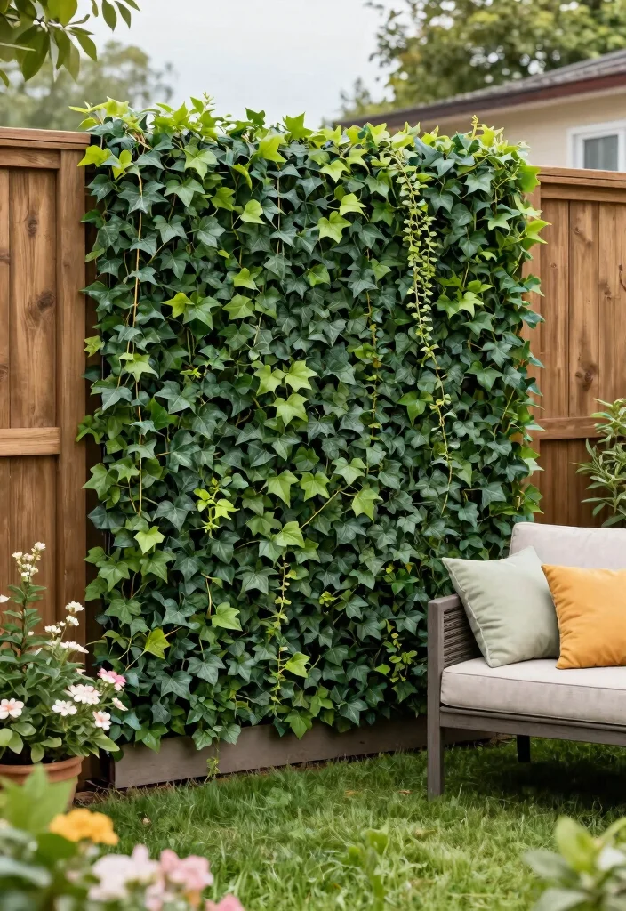 15 Outdoor Privacy Screen Ideas That Block Views Without Looking Cheap - 13. Faux Ivy Screens 1