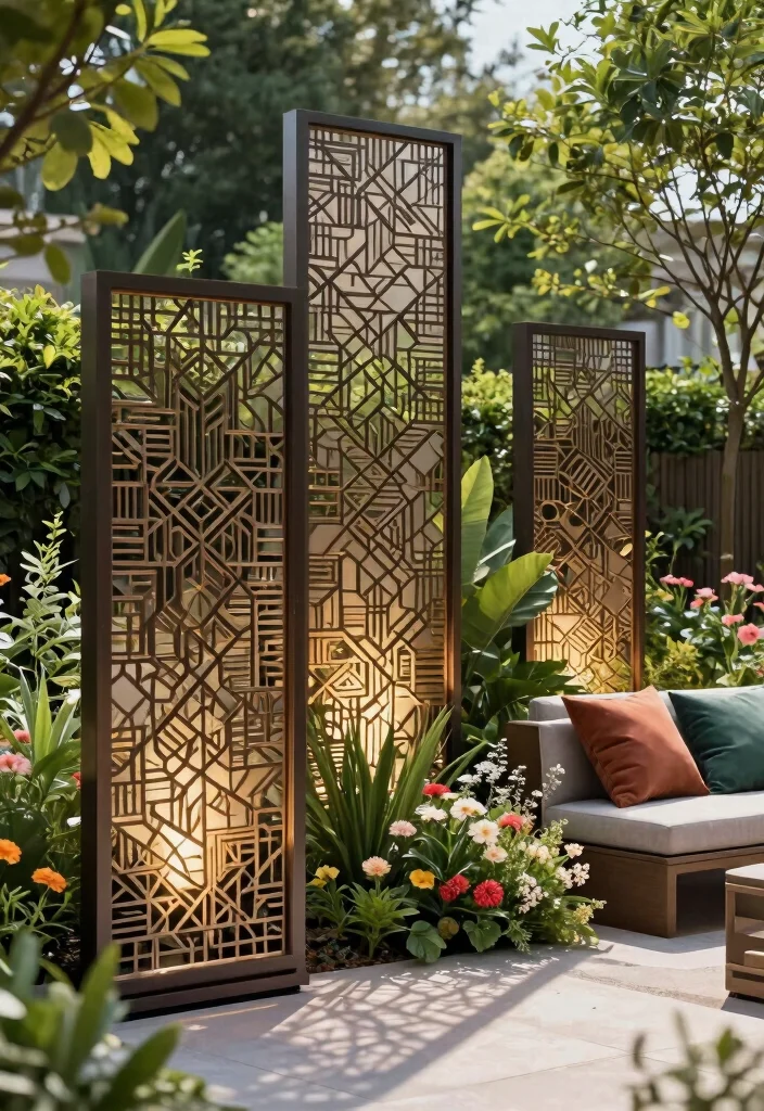 15 Outdoor Privacy Screen Ideas That Block Views Without Looking Cheap - 4. Decorative Metal Screens 1