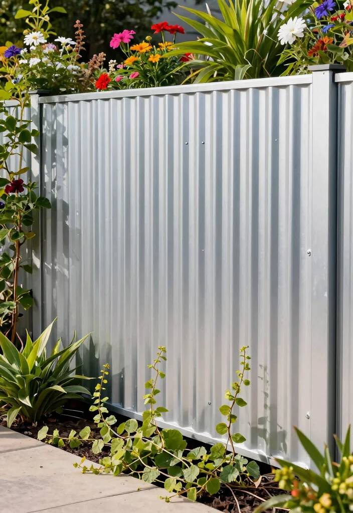 15 Sheet Metal Fence Ideas That Go Up Fast on a Tight Budget - 1. Corrugated Metal Panels for a Modern Look 1