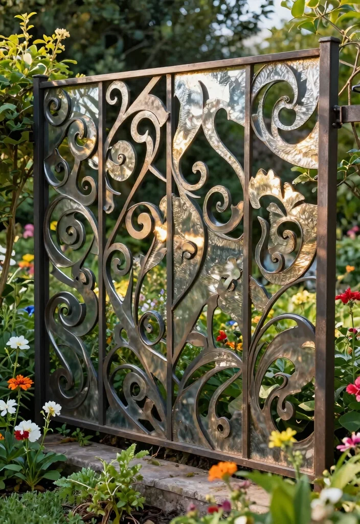 15 Sheet Metal Fence Ideas That Go Up Fast on a Tight Budget - 10. Artistic Metal Wall Fencing 1