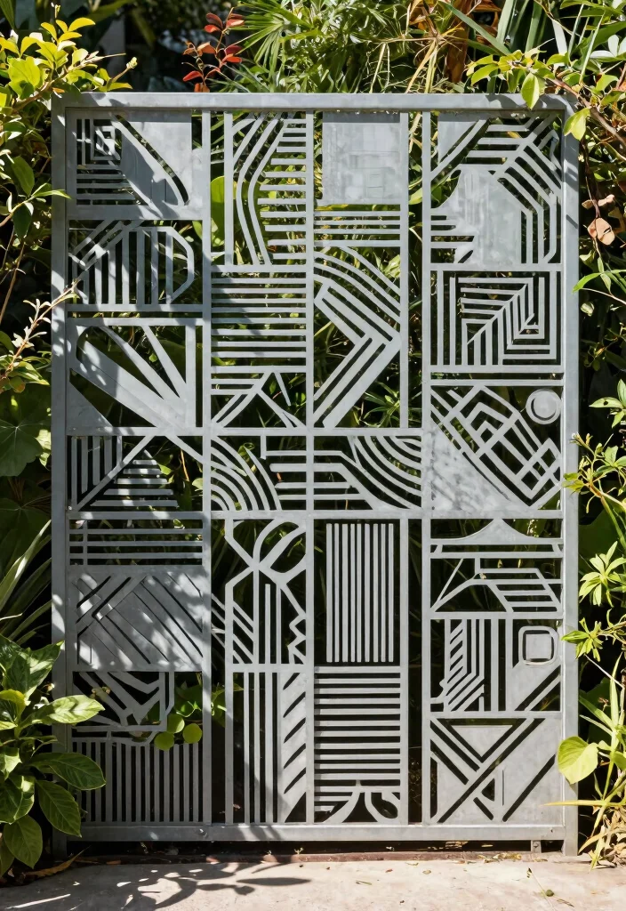 15 Sheet Metal Fence Ideas That Go Up Fast on a Tight Budget - 15. Creative Patterns with Sheet Metal 1